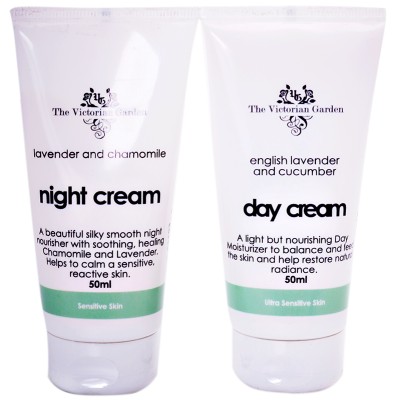 Lavender & Cucumber Day Cream & Lavender & Chamomile Night Cream - Value Pack