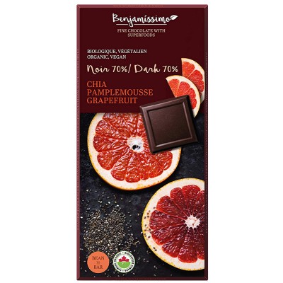 Benjamissimo Dark 70% Chocolate - Chia Grapefruit 