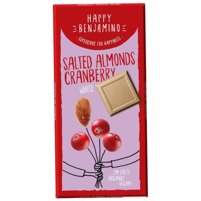 Happy Benjamino White Chocolate - Salted Almond Cranberry 