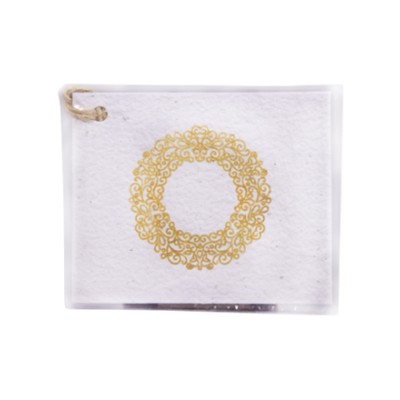Growing Paper Tag Merry Christmas Gold Circle