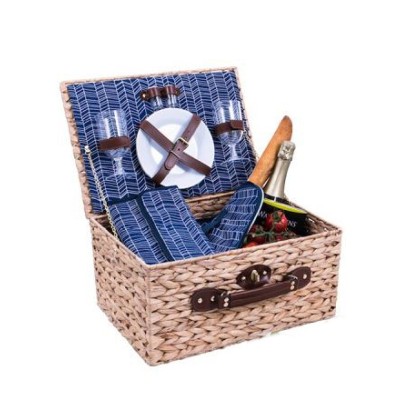 2 Person Avanti Picnic Basket Navy Herringbone