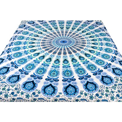 Simply ShweShwe Turquoise Mandala Throw, Queen