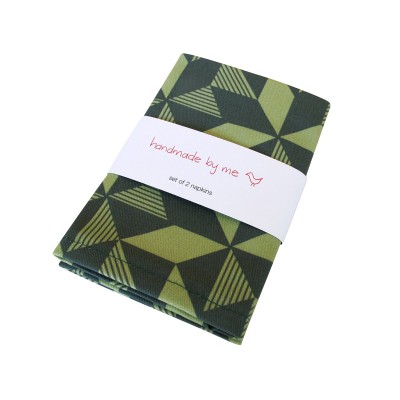 Handmade By Me Napkins Geometric Greenery