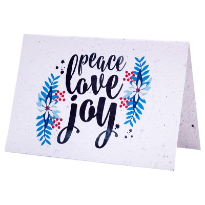 Growing Paper Card - Peace Love Joy 
