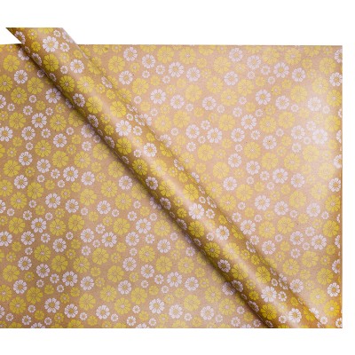 Eco Wrapping Paper - Yellow & White Flowers