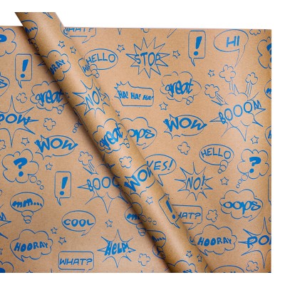Eco Wrapping Paper - Cartoon Blue