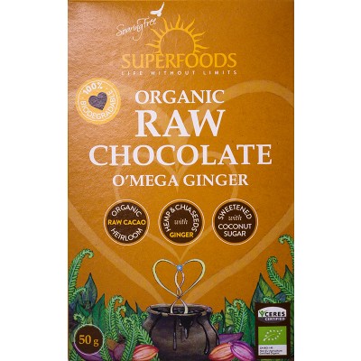 Soaring Free Superfoods Organic Raw Chocolate O'Mega Ginger