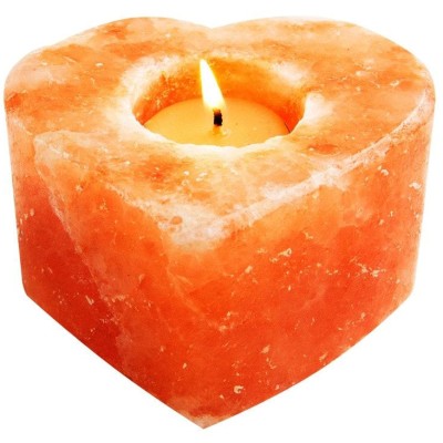 Saltpur Heart shaped Himalayan Salt Candle Holder