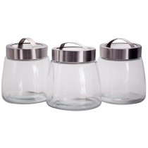 Consol Soho Glass Canister With S/Steel Lid - 3 Piece Set 