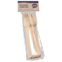 GREEN HOME Wooden Forks in Compostable Bag