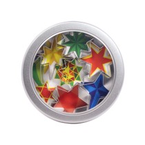 Kitchen Craft 7 Piece Star Shaped Cookie Cutters Set in Storage Tin